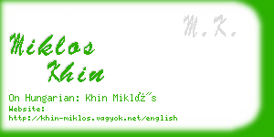 miklos khin business card